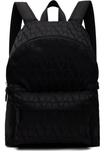 Valentino Garavani Black Toile Iconographe Backpack