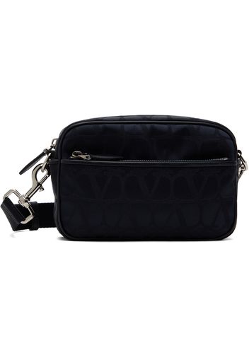 Valentino Garavani Black Toile Iconographe Shoulder Bag