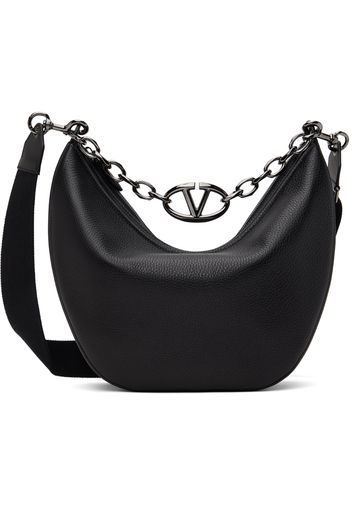 Valentino Garavani Black VLogo Moon Medium Bag