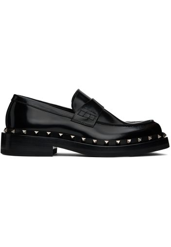 Valentino Garavani Black Rockstud M-Way Loafers