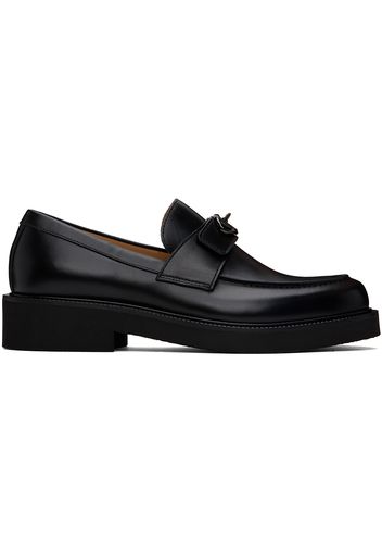 Valentino Garavani Black VLogo Locker Calfskin Loafers