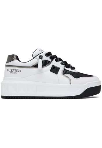 Valentino Garavani White & Black One Stud XL Low-Top Sneakers