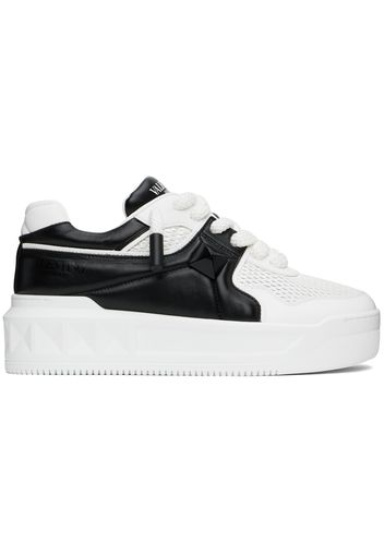 Valentino Garavani White & Black Low-Top One Stud XL Sneakers