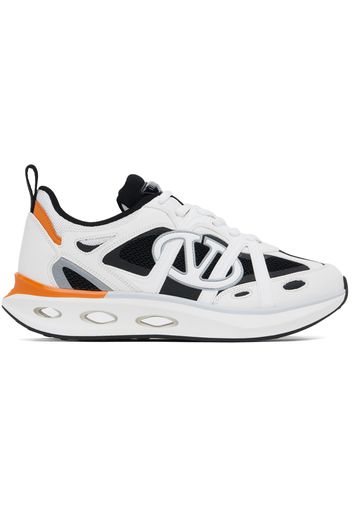 Valentino Garavani White & Black VLogo Easyjob Low-Top Sneakers