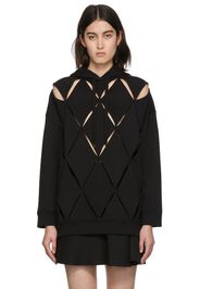 Valentino Black Argyle Cut-Out Hoodie