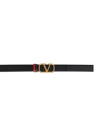 Valentino Garavani Reversible Black & Red VLogo Signature Belt