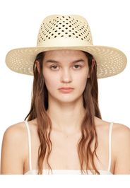 Valentino Garavani Beige Large Brim VLogo Beach Hat