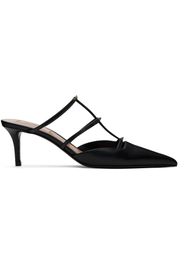 Valentino Garavani Black Rockstud Wispy Calfskin Mules