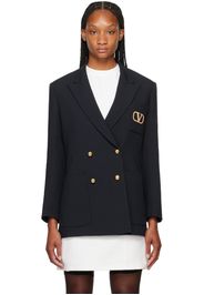 Valentino Navy Double-Breasted Blazer