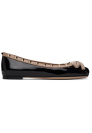 Valentino Garavani Black Rockstud Patent Leather Ballerina Flats