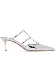 Valentino Garavani Silver Rockstud Wispy Calfskin 60mm Mules