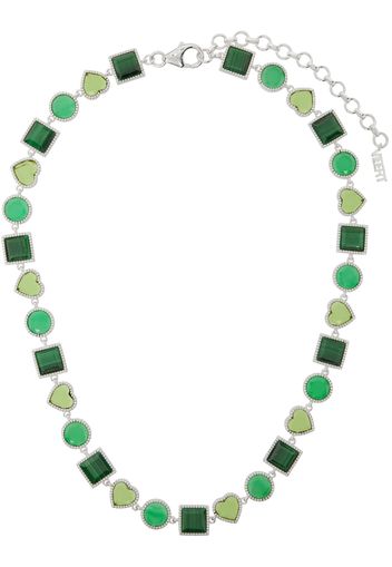 VEERT White Gold 'The Green Shape' Necklace