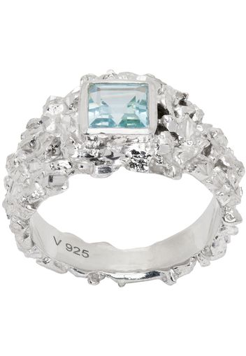 Veneda Carter SSENSE Exclusive Silver VC017 Hammered Gem Ring