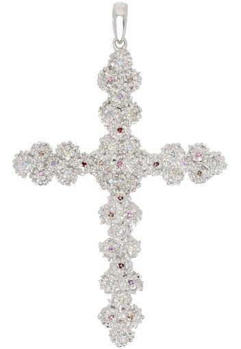 Veneda Carter Silver VC044 Large Multi Stone Cross Pendant