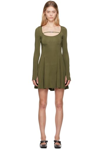 Versace Jeans Couture Khaki Flared Minidress