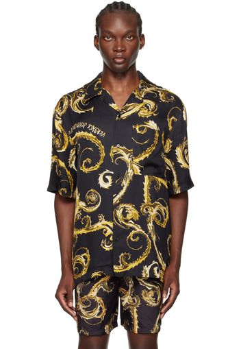 Versace Jeans Couture Black Printed Shirt