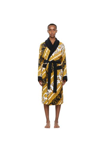 Versace White and Gold Baroque Robe