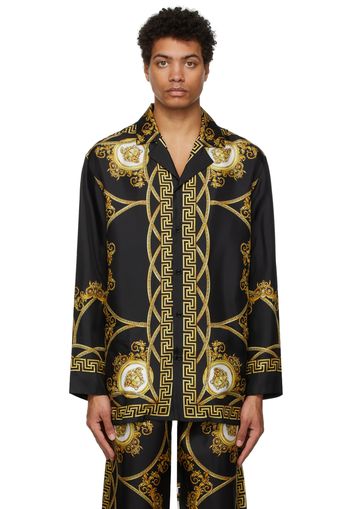 Versace Underwear Black Barocco Print Pyjama Shirt