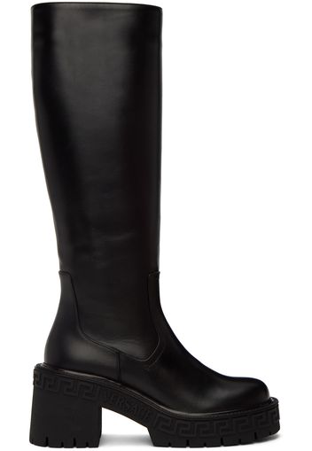 Versace Black Greca Boots