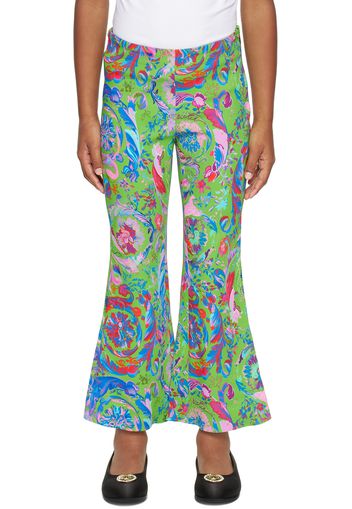 Versace Kids Green Kaleidoscopic Barocco Trousers