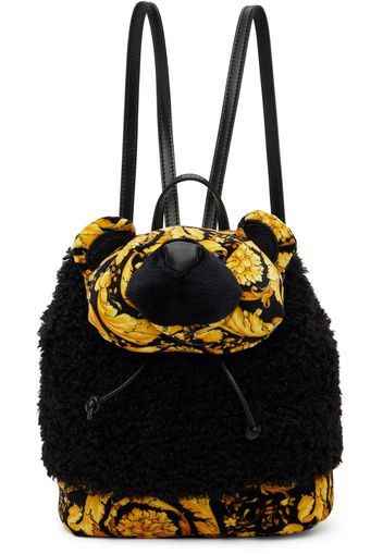 Versace Kids Black & Yellow Barocco Teddy Backpack