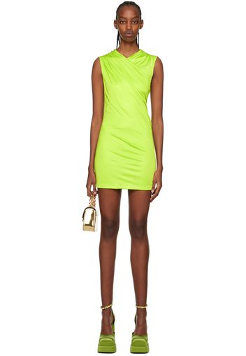 Versace Green Asymmetric Minidress