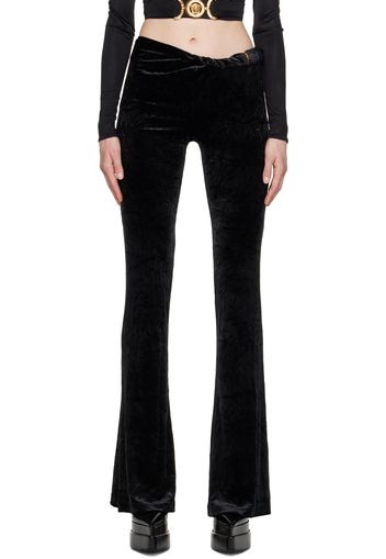 Versace Black Rolled Flared Lounge Pants