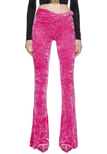 Versace Pink Rolled Flared Lounge Pants