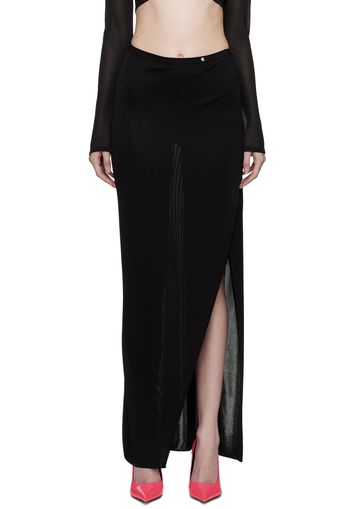 Versace Black Vented Maxi Skirt