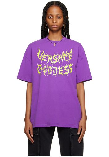 Versace Purple Distressed T-Shirt