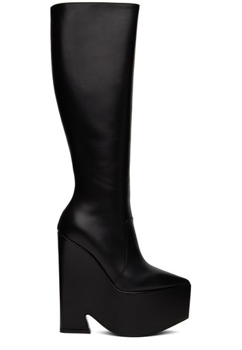 Versace Black Tempest Platform Tall Boots