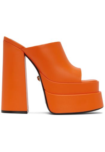 Versace Orange Aevitas Platform Heels