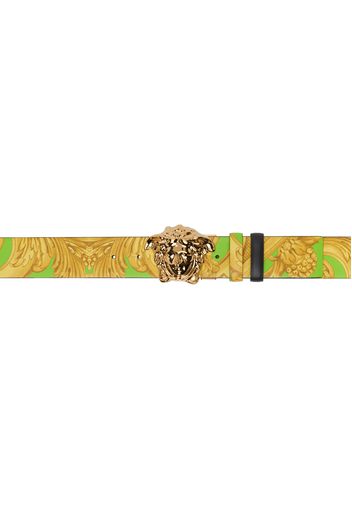 Versace Black & Gold Barocco Reversible Belt