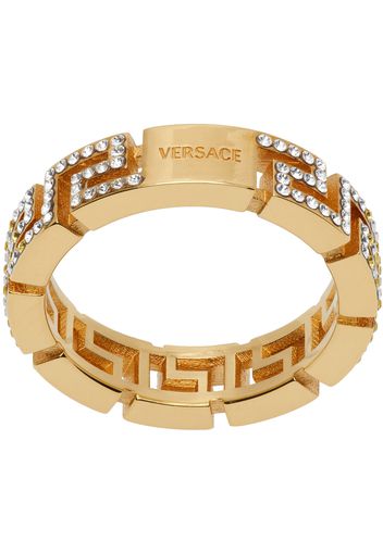 Versace Gold Greca Crystal Ring