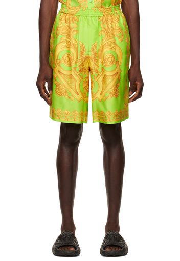 Versace Green & Gold Barocco Shorts