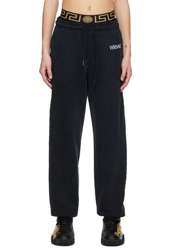 Versace Underwear Black Distressed Lounge Pants