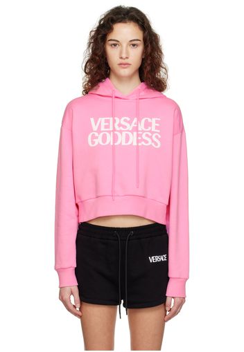 Versace Underwear Pink Embroidered Hoodie