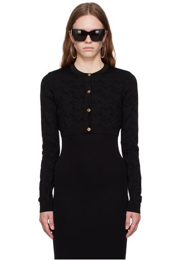 Versace Black 'La Greca' Cardigan