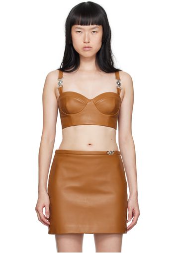 Versace Tan Medusa '95 Leather Tank Top