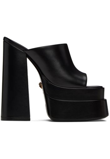 Versace Black Platform Heeled Sandals