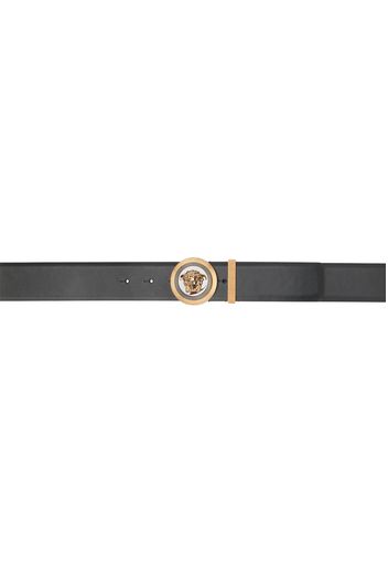 Versace Black Enamel Medusa Biggie Belt