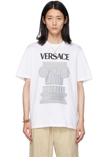 Versace White 'La Colonna' T-Shirt