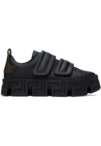 Versace Black Greca Portico Strap Sneakers