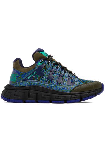 Versace Blue & Green Trigreca Sneakers