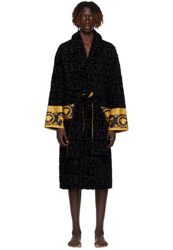 Versace Underwear Black 'I Heart Baroque' Robe