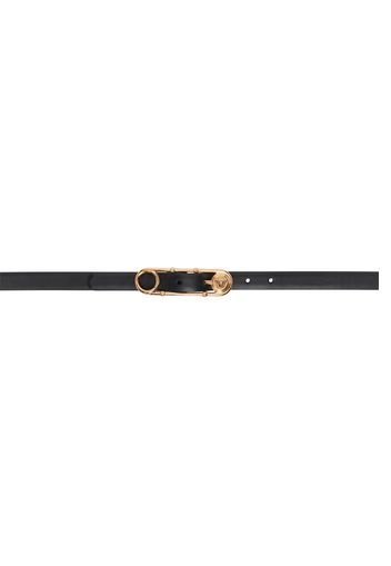 Versace Black Safety Pin Leather Belt