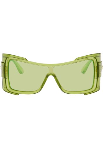 Versace Green Maxi Medusa Biggie Shield Sunglasses