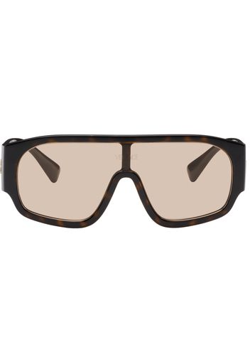 Versace Brown Logo Aviator Sunglasses