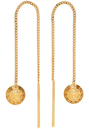 Versace Gold Medusa Drop Earrings