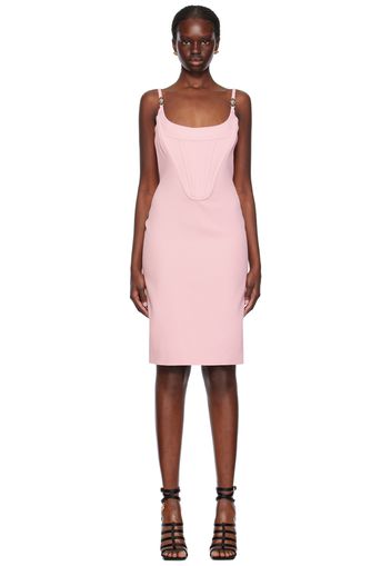 Versace Pink Corset Midi Dress